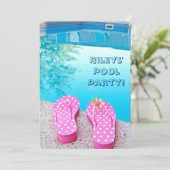 Zomer Zwembad Party Invite Kaart (Staand voorkant)
