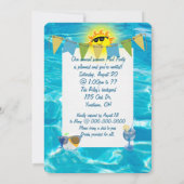 Zomer Zwembad Party Invite Kaart (Achterkant)