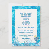 Zomer Zwembad Party Invite Kaart (Achterkant)