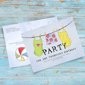 Zomer Zwembad Party Kleurrijke Badpakken Briefkaart