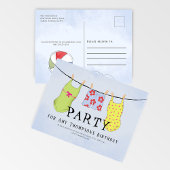 Zomer Zwembad Party Kleurrijke Badpakken Briefkaart