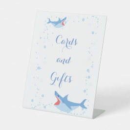 Zomer Zwembad Party Shark Float Kaarten en geschen Reclamebord Met Voetstuk