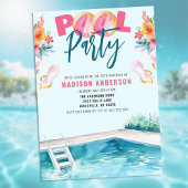 Zomer Zwembad Party Sweet 16 Verjaardag Kaart