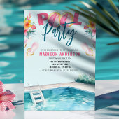 Zomer Zwembad Party Sweet 16 Verjaardag Kaart