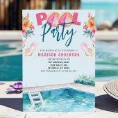 Zomer Zwembad Party Sweet 16 Verjaardag Kaart