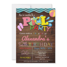 ZOMER ZWEMBAD PARTY UITNODIGING