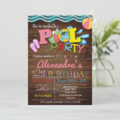 ZOMER ZWEMBAD PARTY UITNODIGING (Staand voorkant)