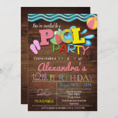 ZOMER ZWEMBAD PARTY UITNODIGING (Voorkant / Achterkant)