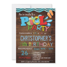 ZOMER ZWEMBAD PARTY UITNODIGING