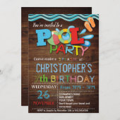 ZOMER ZWEMBAD PARTY UITNODIGING (Voorkant / Achterkant)