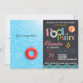 ZOMER ZWEMBAD PARTY UITNODIGING | ZWEMBAD VERJAARD (Voorkant)