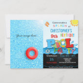 ZOMER ZWEMBAD PARTY UITNODIGING | ZWEMBAD VERJAARD (Voorkant)