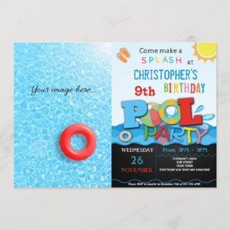 ZOMER ZWEMBAD PARTY UITNODIGING | ZWEMBAD VERJAARD