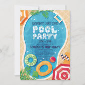 Zomer Zwembad Party Verjaardag Kaart (Voorkant)