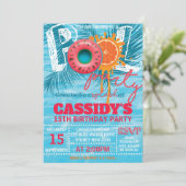 Zomer Zwembad Party Verjaardag Kaart (Staand voorkant)