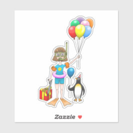 Zomer Zwembad Party Verjaardag Sticker