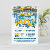 Zomer Zwembad Party Verjaardag uitnodiging (Staand voorkant)