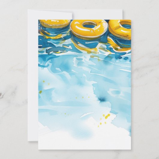 Zomer Zwembad Party Verjaardag uitnodiging (Achterkant)