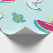 Zomer Zwembad Party Verjaardag Wrapping Papier (Hoek)