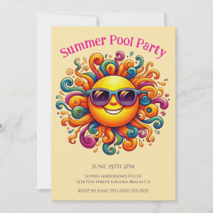 Zomer Zwembad Party - Zonnige glimlach Kaart