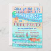 Zomer Zwembad Party Zwemplezier Zee Vis en strand Kaart (Voorkant)