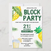 Zomer Zwembad Snack Picknick Leuk Buurblok Feest Kaart (Voorkant)