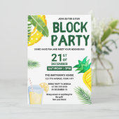 Zomer Zwembad Snack Picknick Leuk Buurblok Feest Kaart (Staand voorkant)