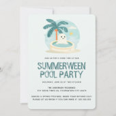 Zomer Zwembad Tuin Halloween Feest Kaart (Voorkant)