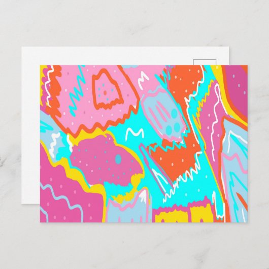 Zomer Zwembad Vibes Abstracte kunst Briefkaart (Voorkant / Achterkant)