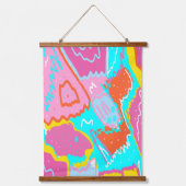 Zomer Zwembad Vibes Abstracte kunst Hangend Wandkleed (Voorkant)