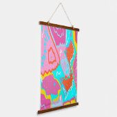 Zomer Zwembad Vibes Abstracte kunst Hangend Wandkleed (Gebogen)