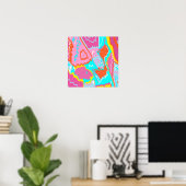Zomer Zwembad Vibes Abstracte kunst Poster (Thuiskantoor)