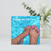 Zomer zwembadfeestje kaart (Staand voorkant)