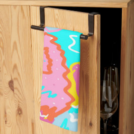 Zomer zwembadvibes Abstracte print Theedoek