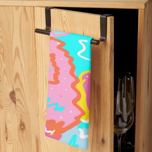 Zomer zwembadvibes Abstracte print Theedoek (Derde Gevouwen)
