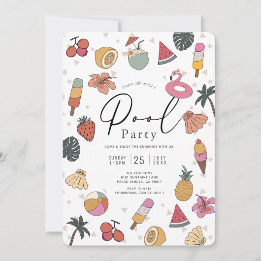 Zomer Zwemfeest voor Volwassenen Kaart (Voorkant)