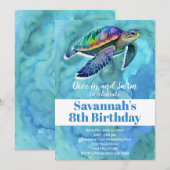 Zomer Zwemmen Verjaardags Zwembad Party Zee Schild Kaart (Voorkant / Achterkant)