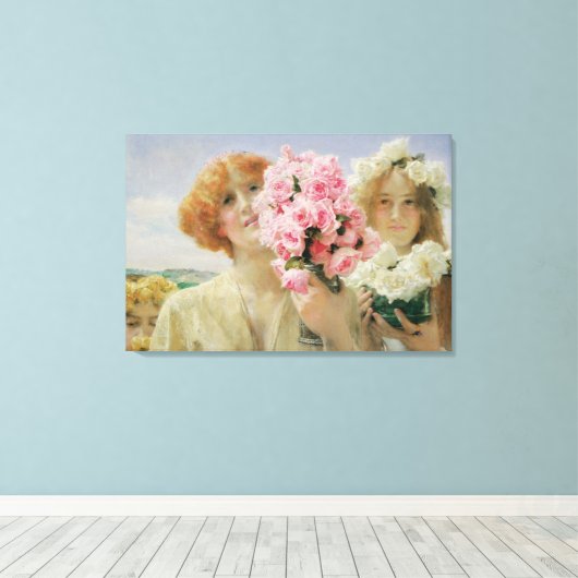 Zomeraanbod van Sir Lawrence Alma-Tadema Canvas Afdruk (Insitu (Houten vloer))
