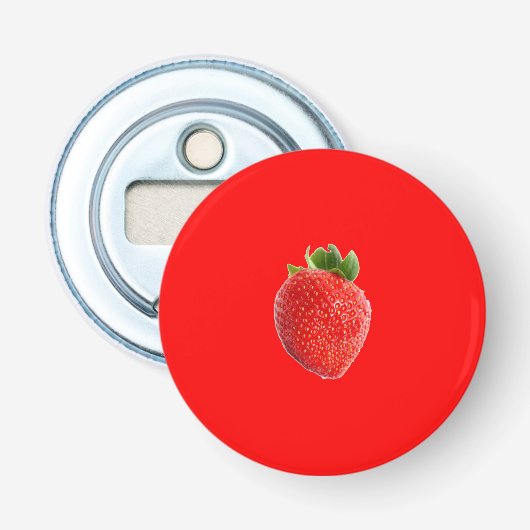 zomeraardbei button flesopener (Voorkant)