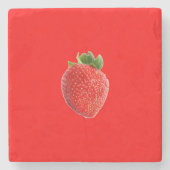 zomeraardbei stenen onderzetter (Voorkant)