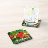 zomeraardbeien ~ Kork Onderzetter set # 2 (Rechterzijde)