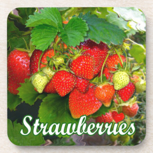 zomeraardbeien ~ Kork Onderzetter set # 2