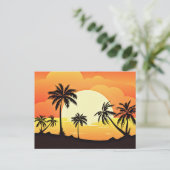 Zomerachtergrond met palmbomen-32134 briefkaart (Staand voorkant)