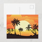 Zomerachtergrond met palmbomen-32134 briefkaart (Voorkant / Achterkant)
