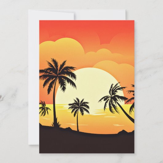 Zomerachtergrond met palmbomen-32134 kaart (Voorkant)