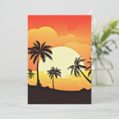 Zomerachtergrond met palmbomen-32134 kaart (Staand voorkant)