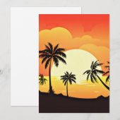 Zomerachtergrond met palmbomen-32134 kaart (Voorkant / Achterkant)