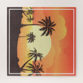 Zomerachtergrond met palmbomen-32134 legpuzzel (Horizontaal)