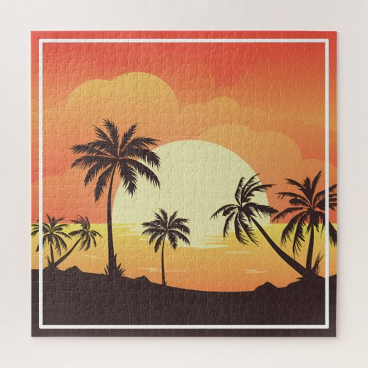 Zomerachtergrond met palmbomen-32134 legpuzzel (Verticaal)