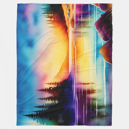 Zomerachtergrond met palmbomen-56790 fleece deken (Voorkant)
